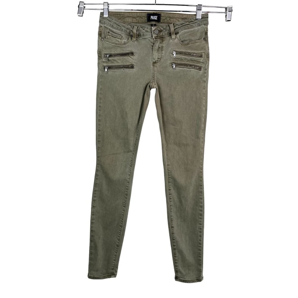 Paige Edgemont Ultra Skinny low rise jeans Sahara Green sz 28‎
